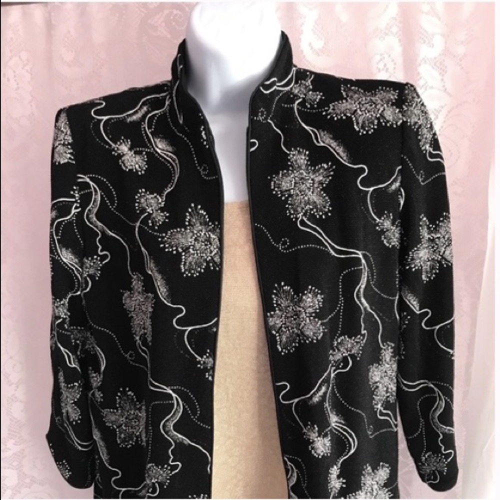 Jacket-shirt Black w silver sparkles size M